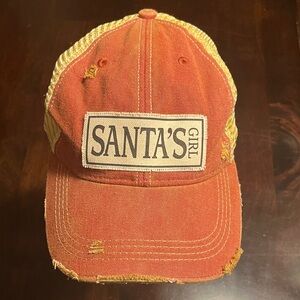Santa's Girl Distressed Style Cap